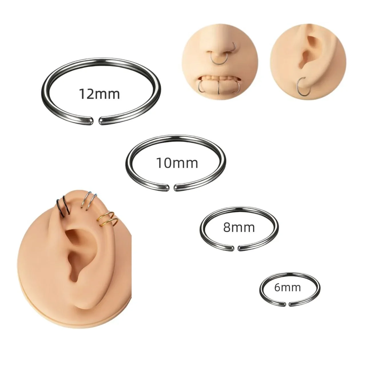 Minimal 316 Stainless C-Shape Ear Cuff Ring