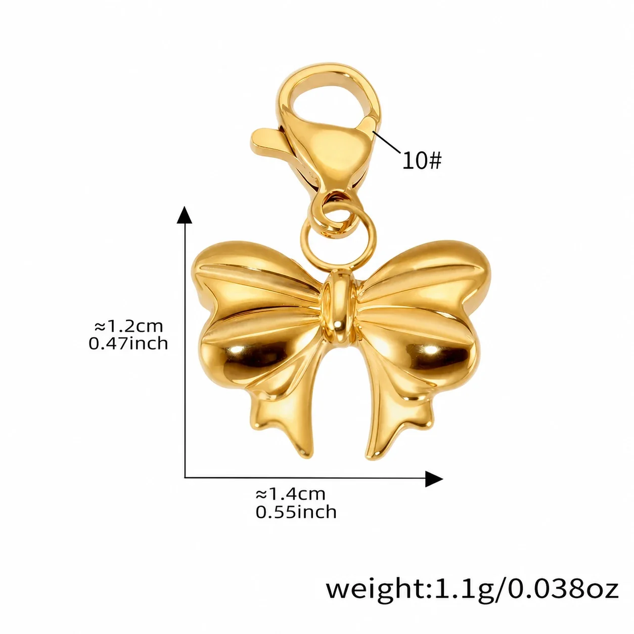 Playful 18K Gold-Plated Heart Bear Stainless Steel Bracelet - Gold Bow