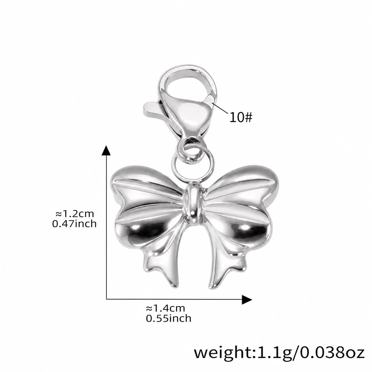 Playful 18K Gold-Plated Heart Bear Stainless Steel Bracelet - Silver Bow