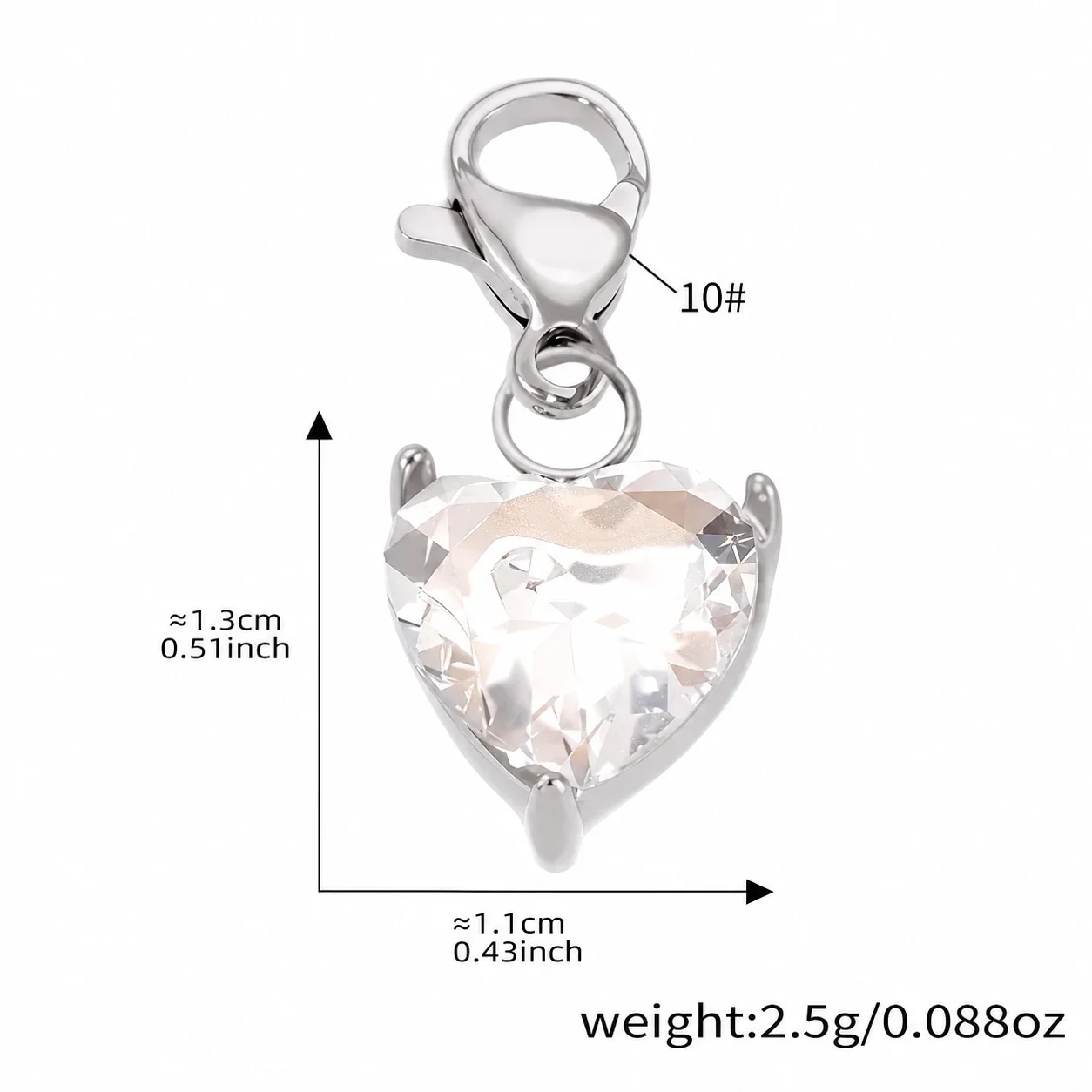 Playful 18K Gold-Plated Heart Bear Stainless Steel Bracelet - Silver Heart CZ