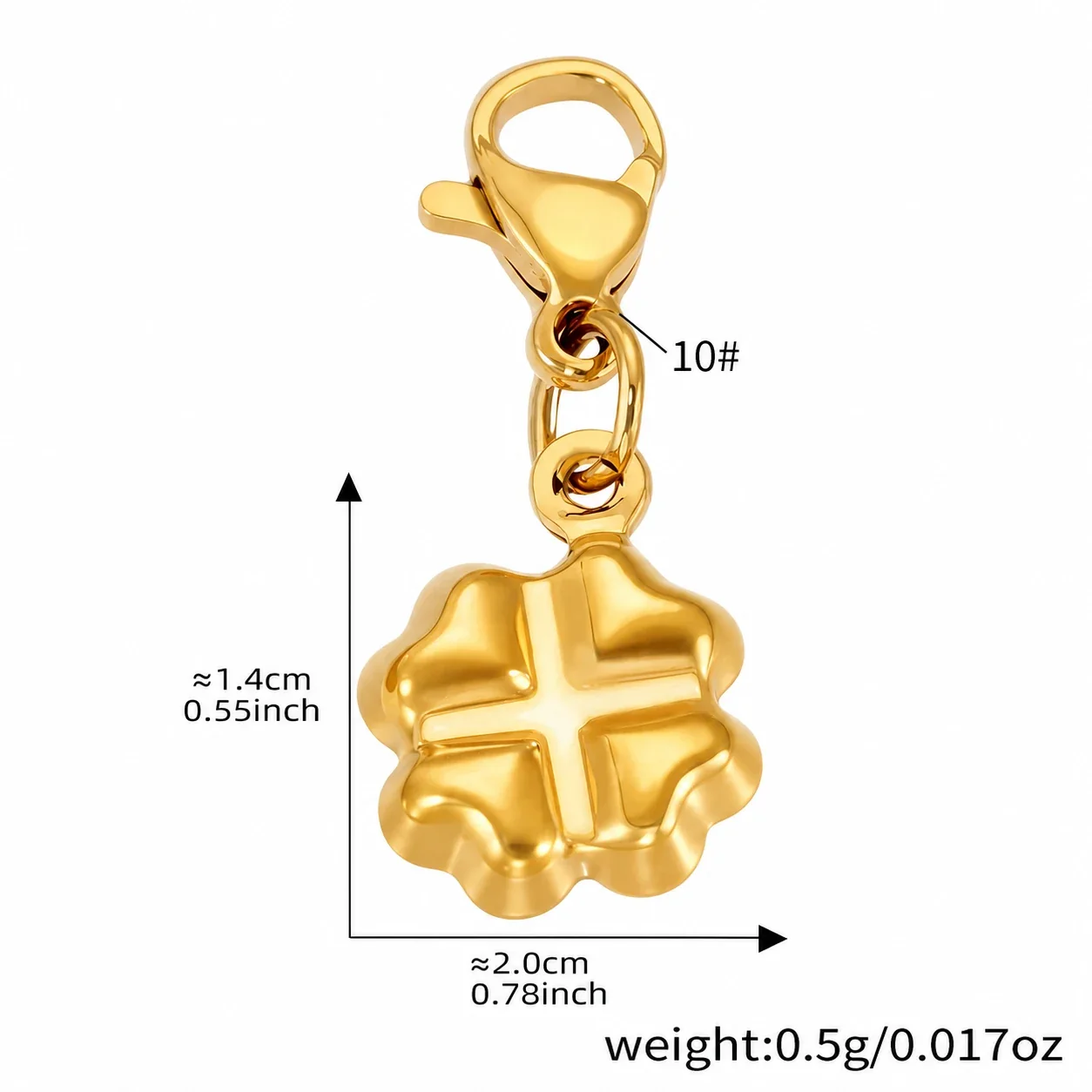 Playful 18K Gold-Plated Heart Bear Stainless Steel Bracelet - Gold of
