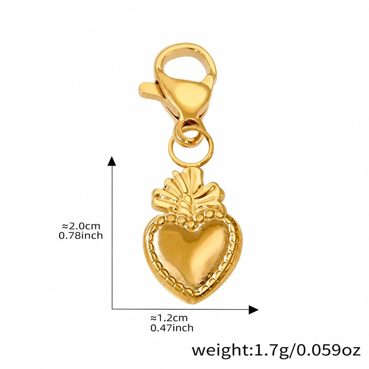 Playful 18K Gold-Plated Heart Bear Stainless Steel Bracelet - Gold Heart