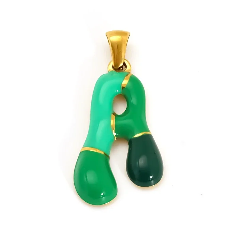 Playful 18K Gold-Plated Enamel Letter Pendant