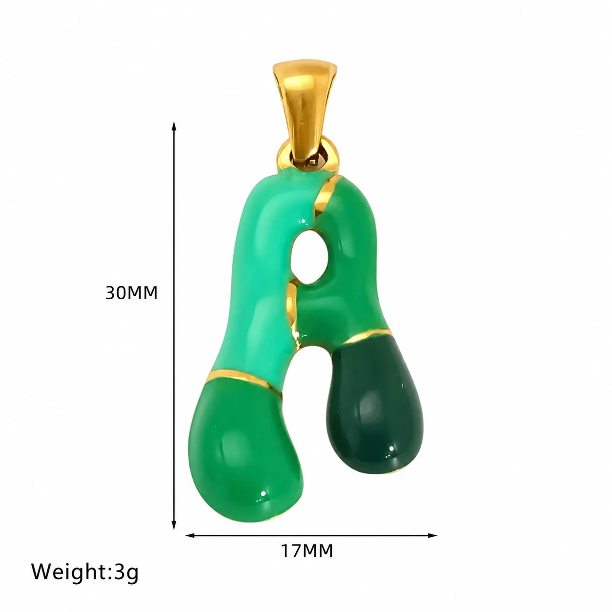 Playful 18K Gold-Plated Enamel Letter Pendant