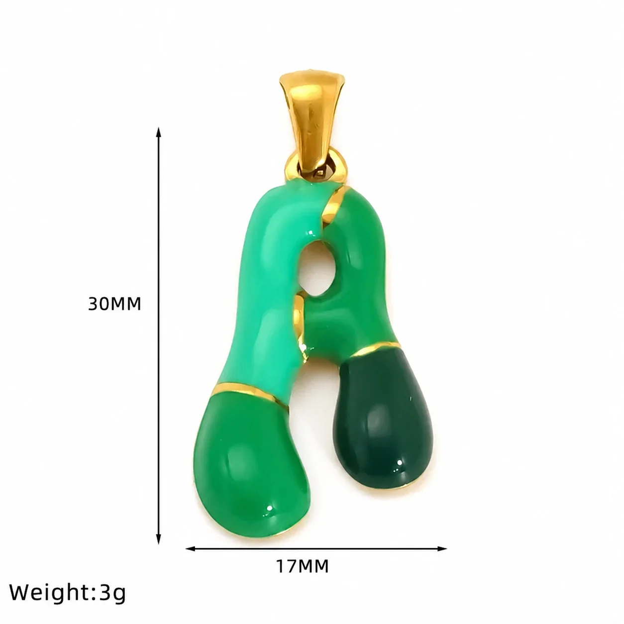 Playful 18K Gold-Plated Enamel Letter Pendant - Gold A