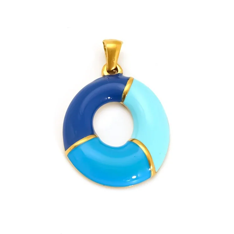 Playful 18K Gold-Plated Enamel Letter Pendant - Gold O