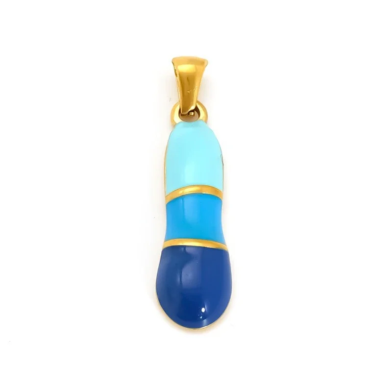 Playful 18K Gold-Plated Enamel Letter Pendant - Gold I