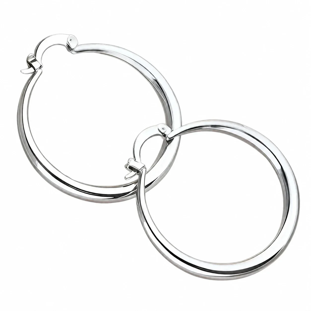 Hoop Earrings Wide Tube Latch 316 Stainless Steel PVD