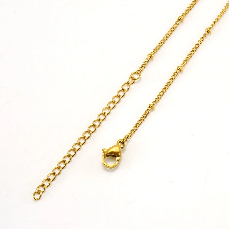 Sleek Snake & Bead Gold-Plated 316 Stainless Steel Chain Necklace