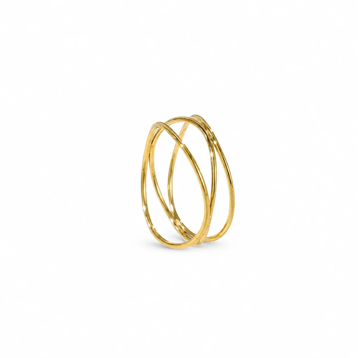 Triple Interwoven Wire Ring, 18K Gold-Plated Stainless Steel