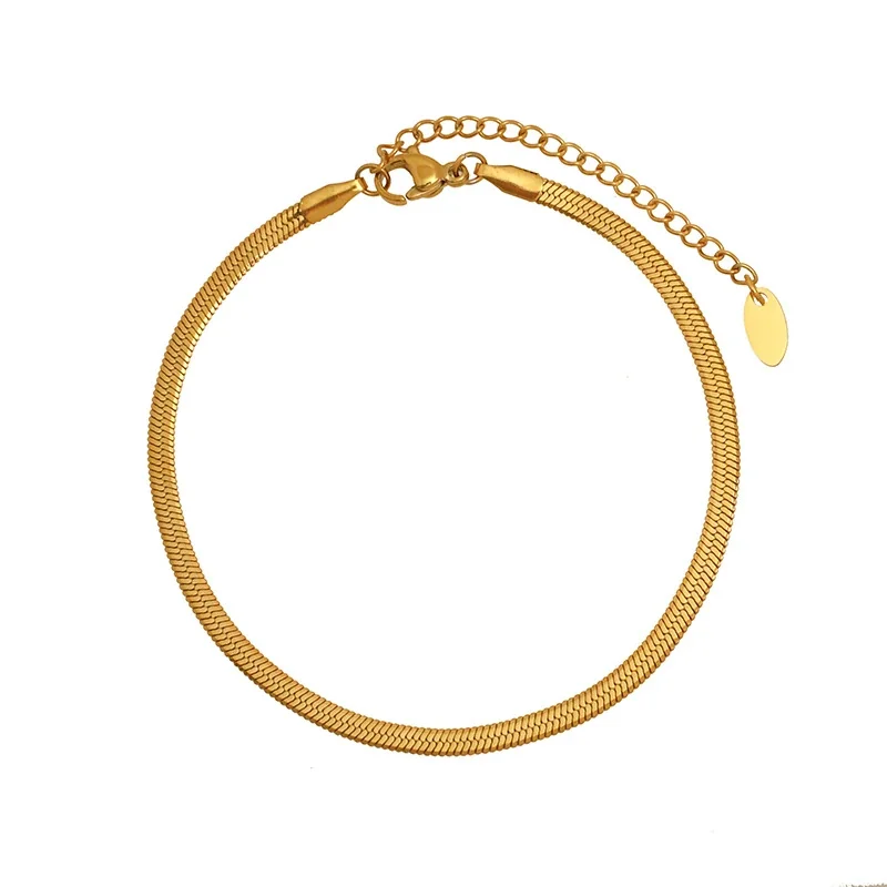 Sleek Gold-Plated 316 Stainless Steel 3mm Snake Chain Jewelry Set