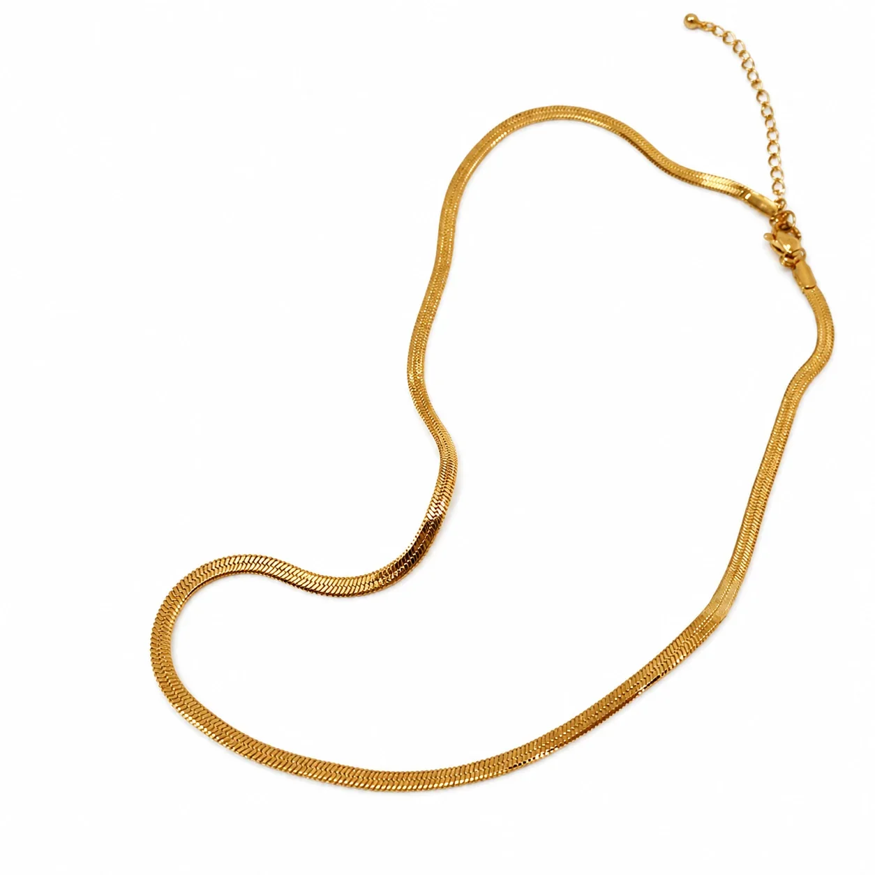 Sleek Gold-Plated 316 Stainless Steel 3mm Snake Chain Jewelry Set