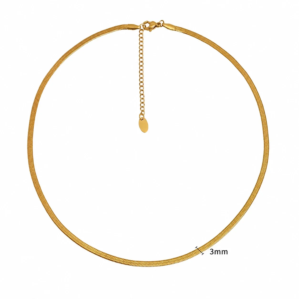 Sleek Gold-Plated 316 Stainless Steel 3mm Snake Chain Jewelry Set