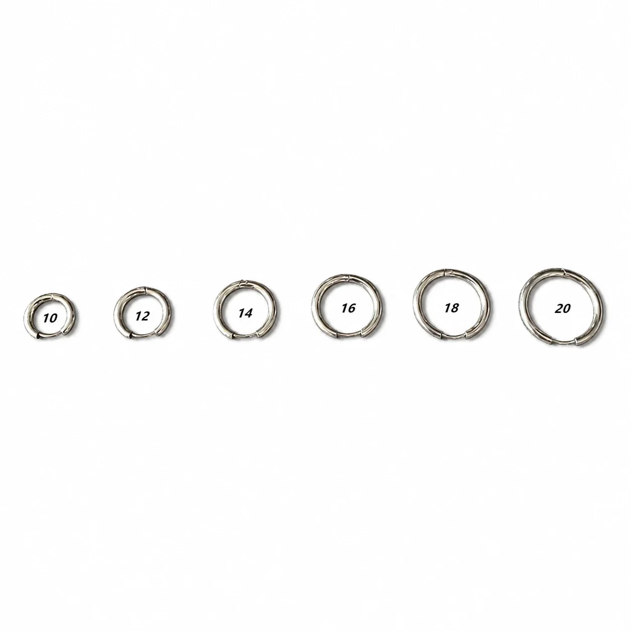 Minimal Stainless Steel Slim Huggie Hoop Earrings - Silver
