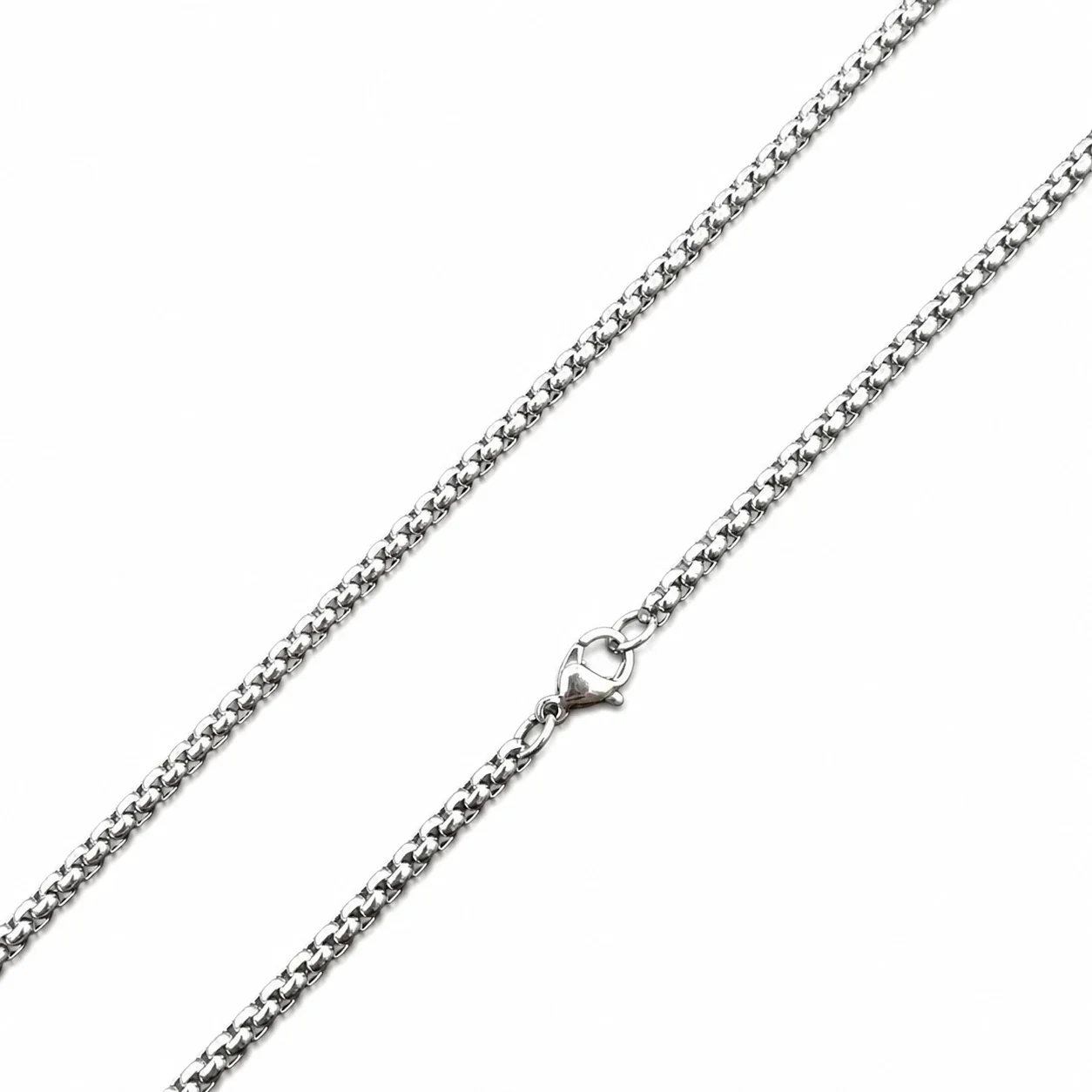 Lion Medallion 316 Stainless Steel Flame Rim Pendant - Silver Box Pearl 3.0 x 60 cm