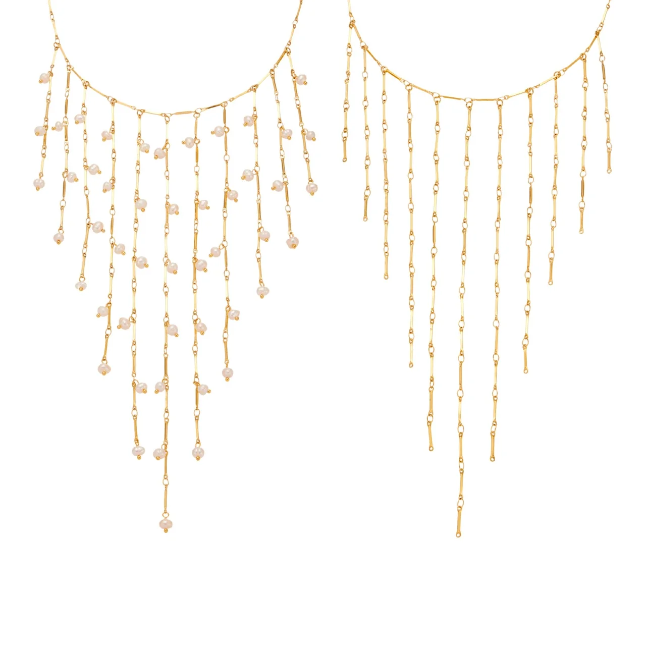 Romantic Stainless Steel Bead-Chain Tassel Fringe Choker