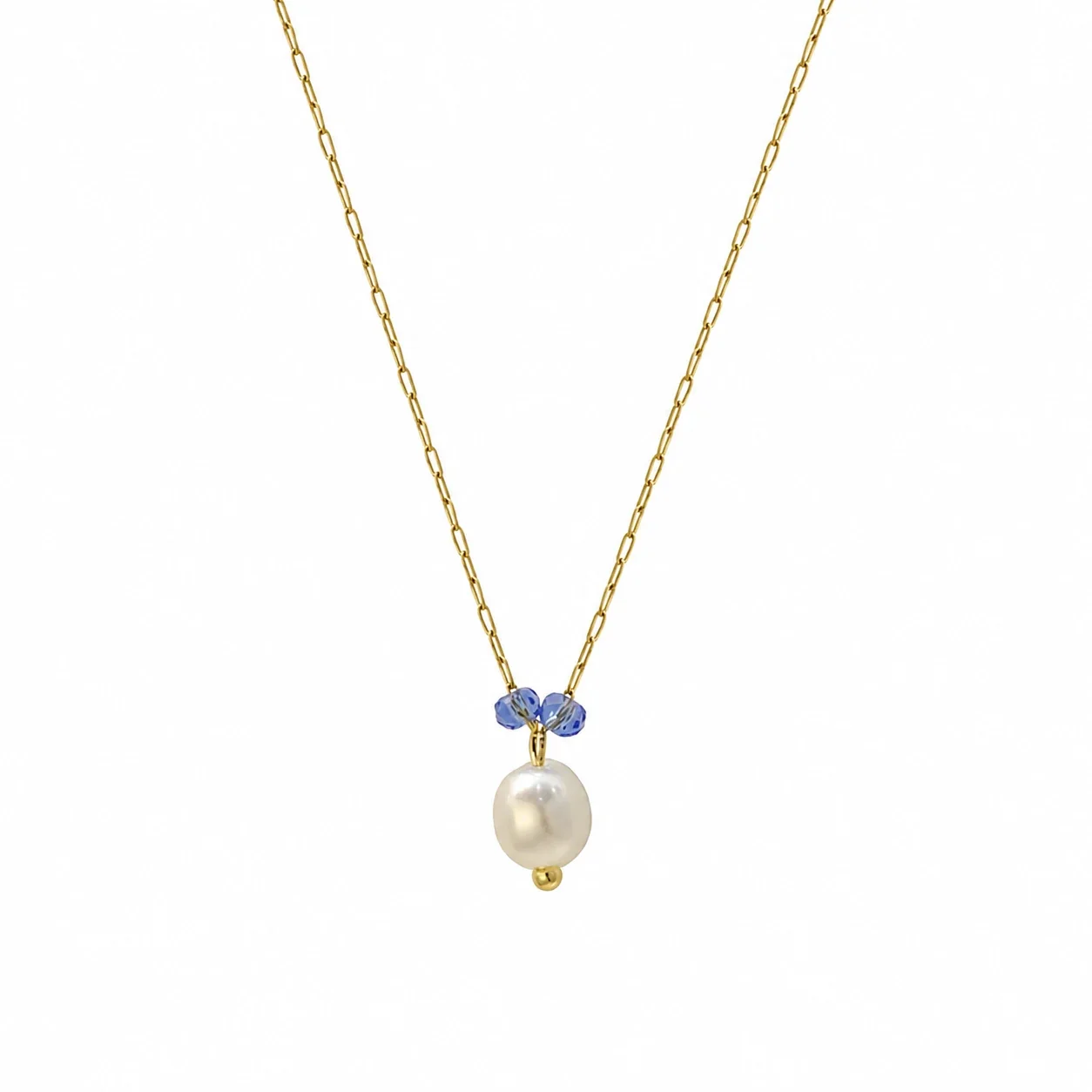 Delicate Gold-Plated Pearl Drop Pendant Necklace