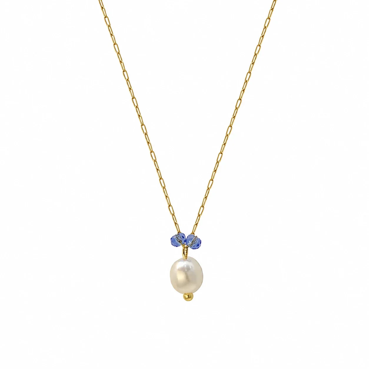 Delicate Gold-Plated Pearl Drop Pendant Necklace - Gold