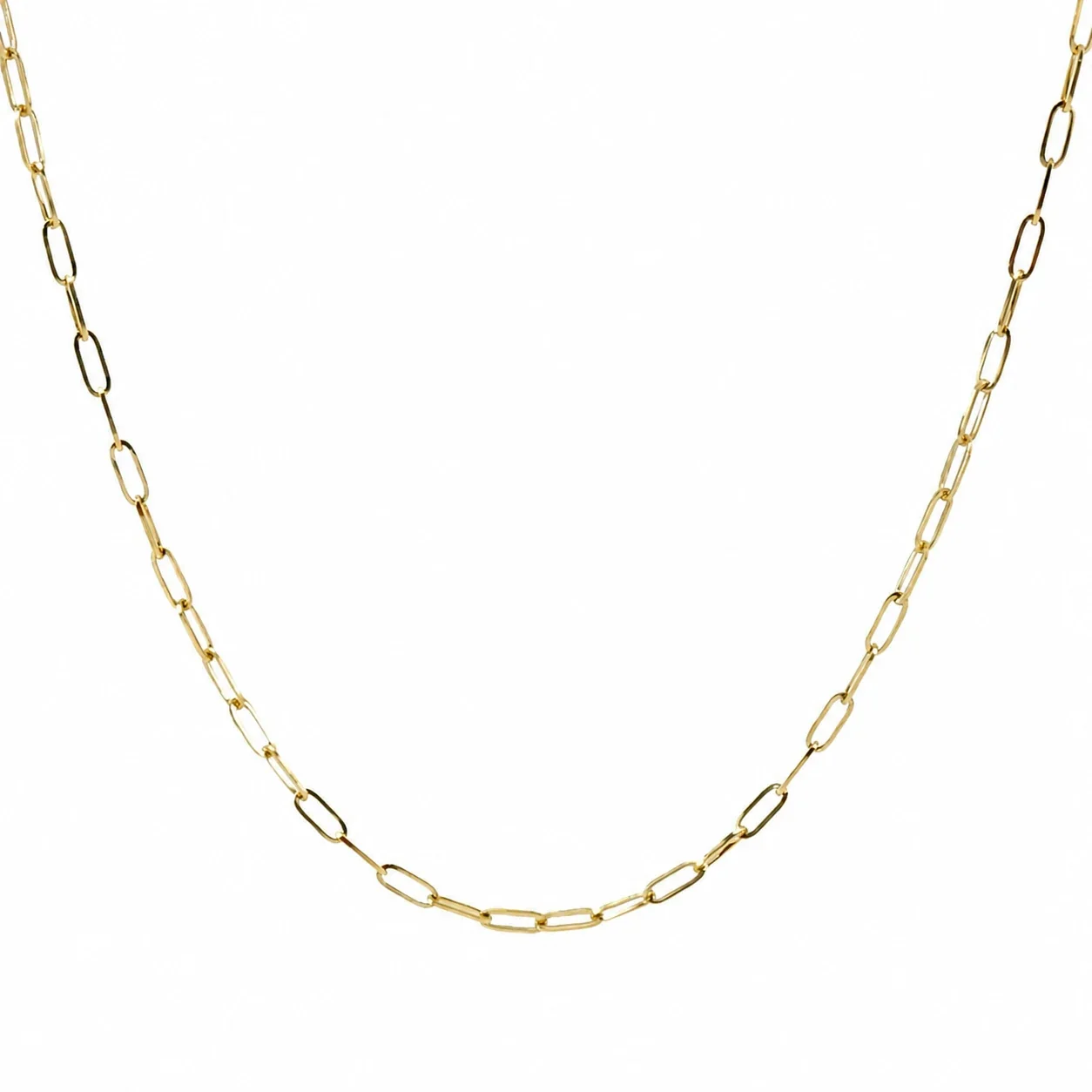 Bold Gold-Plated Cuban Paperclip Snake Chain Necklace - Gold Paperclip + cm