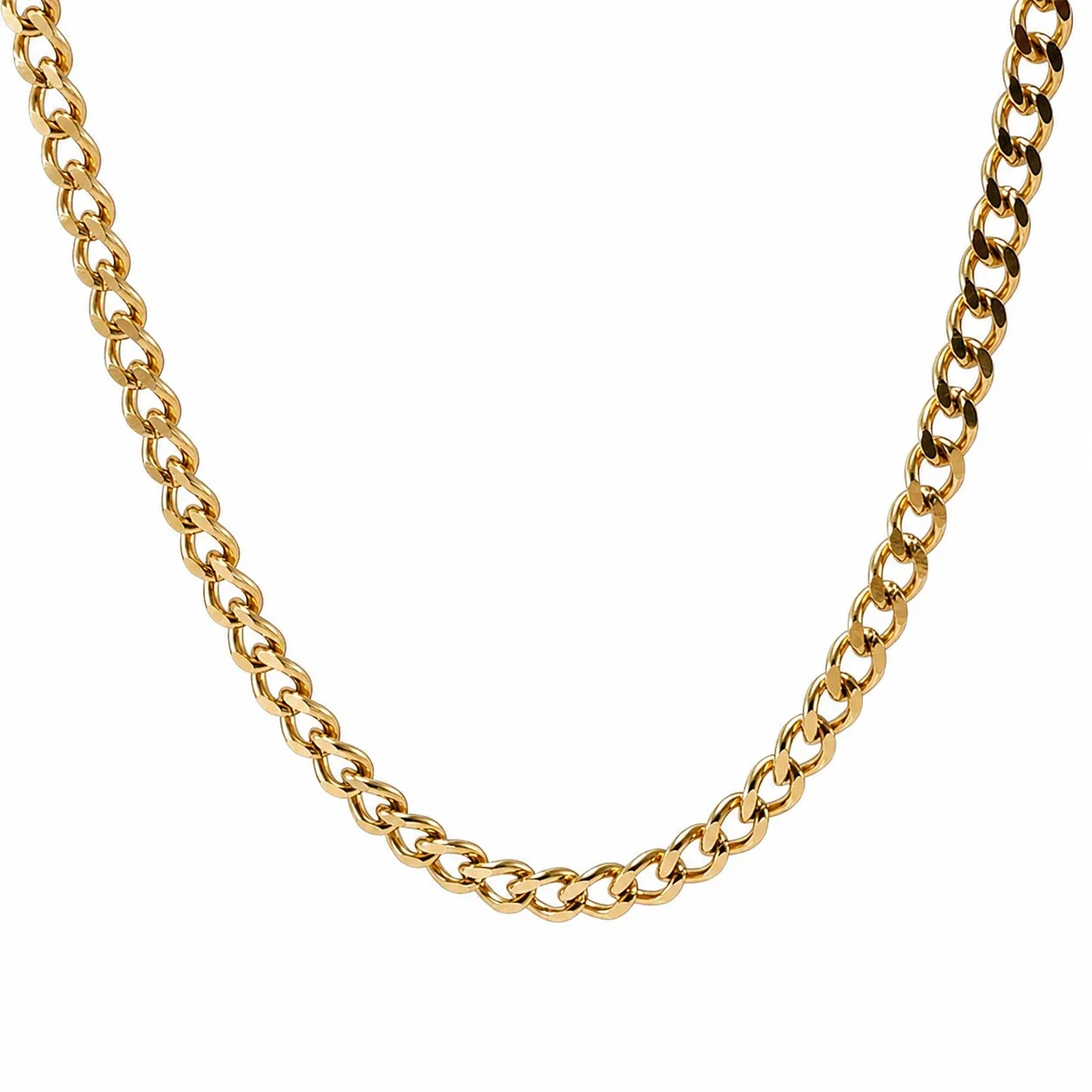 Bold Gold-Plated Cuban Paperclip Snake Chain Necklace - Gold Wide Double-Polished cm