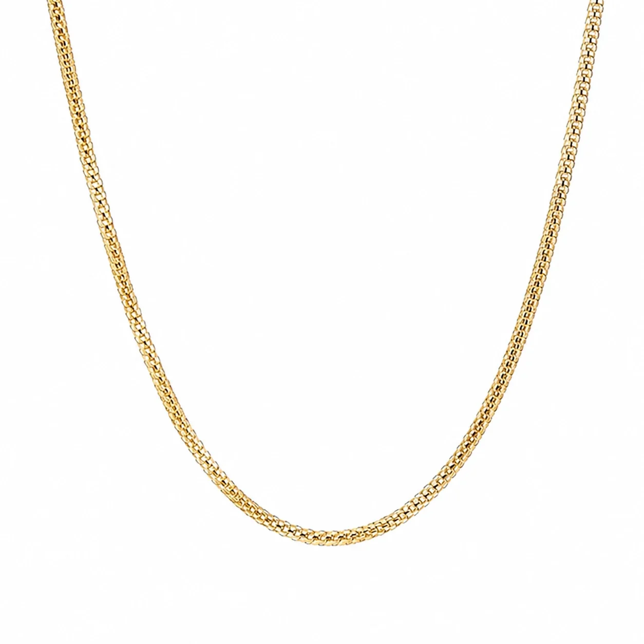 Bold Gold-Plated Cuban Paperclip Snake Chain Necklace - Gold Mesh + cm
