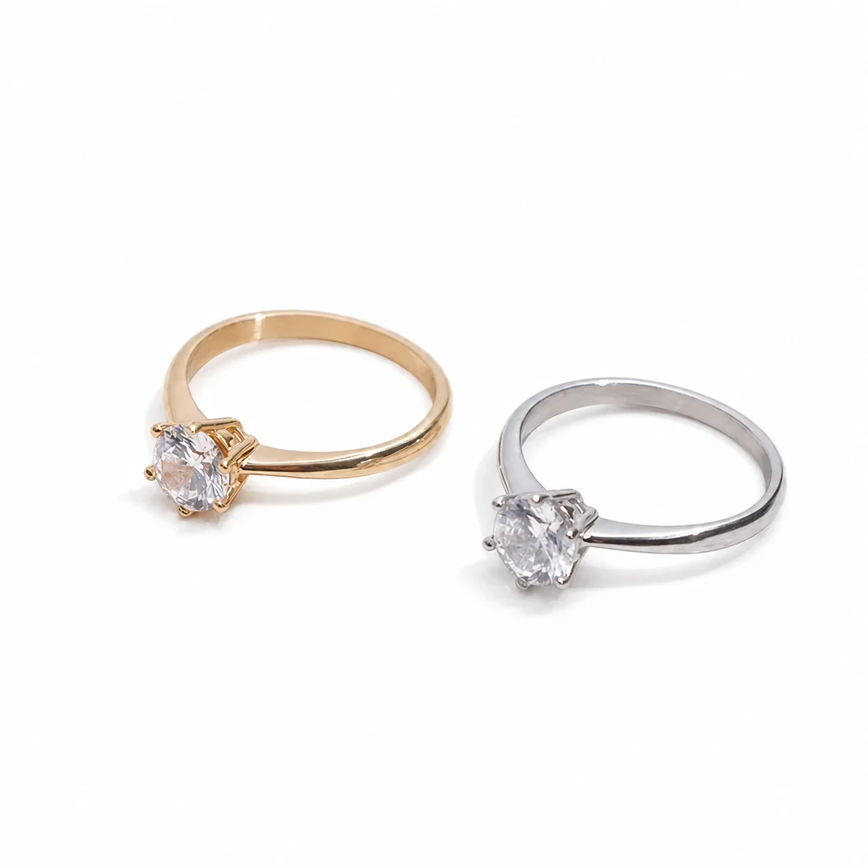 Refined 316 Stainless Six-Prong Solitaire Ring
