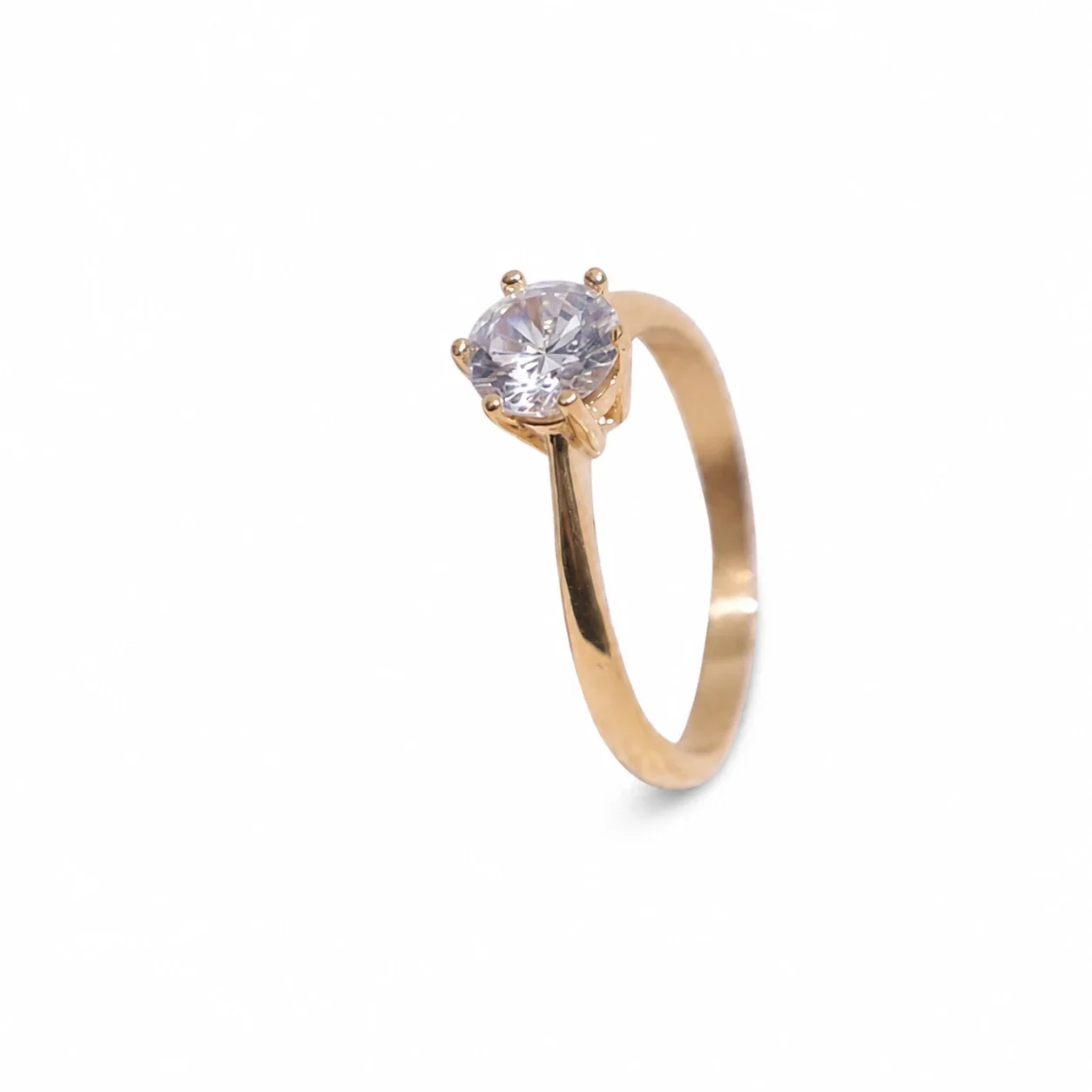 Refined 316 Stainless Six-Prong Solitaire Ring