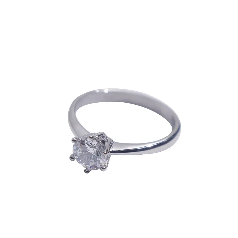 Refined 316 Stainless Six-Prong Solitaire Ring
