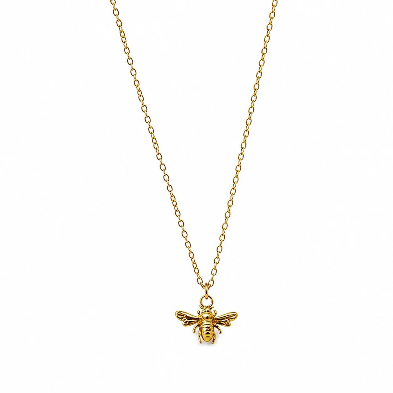 Petite 18K Gold-Plated Bee 316 Stainless Steel Necklace