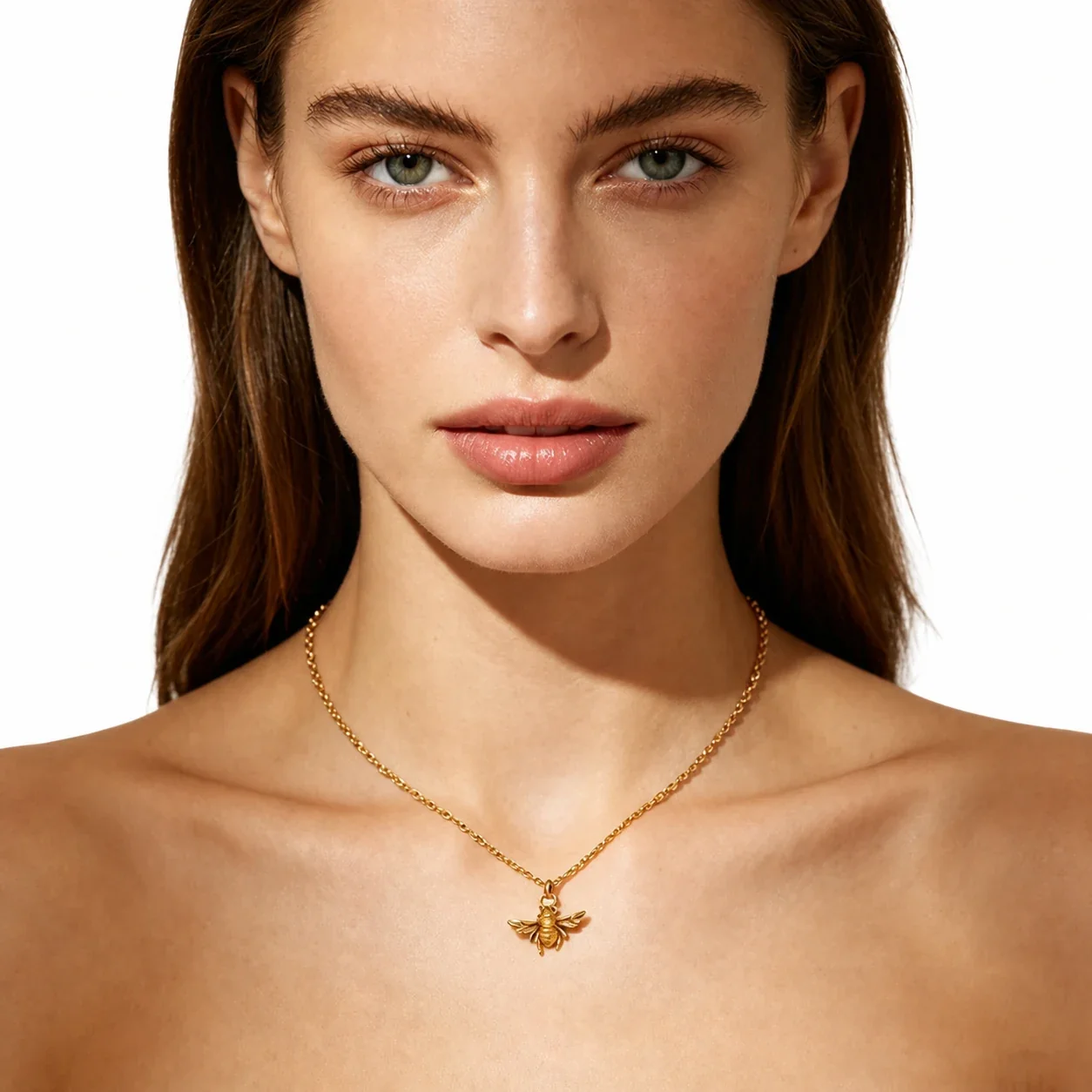 Petite 18K Gold-Plated Bee 316 Stainless Steel Necklace