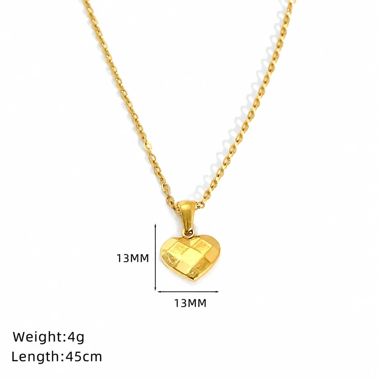 Celestial Gold-Plated Stainless Steel Sun Moon Cable Necklace - Gold Heart Cable