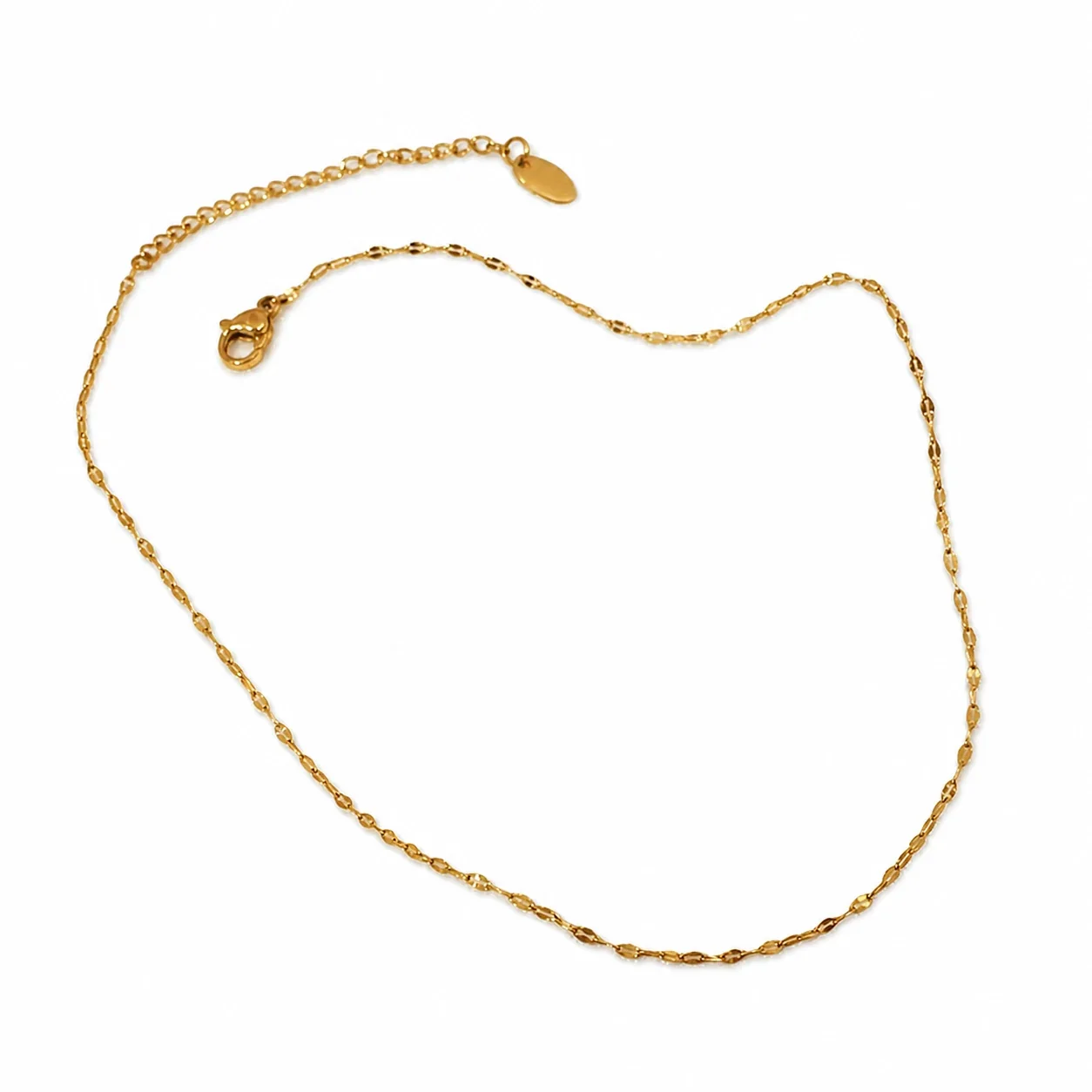 Delicate Gold-Plated Faceted Link Chain Bracelet