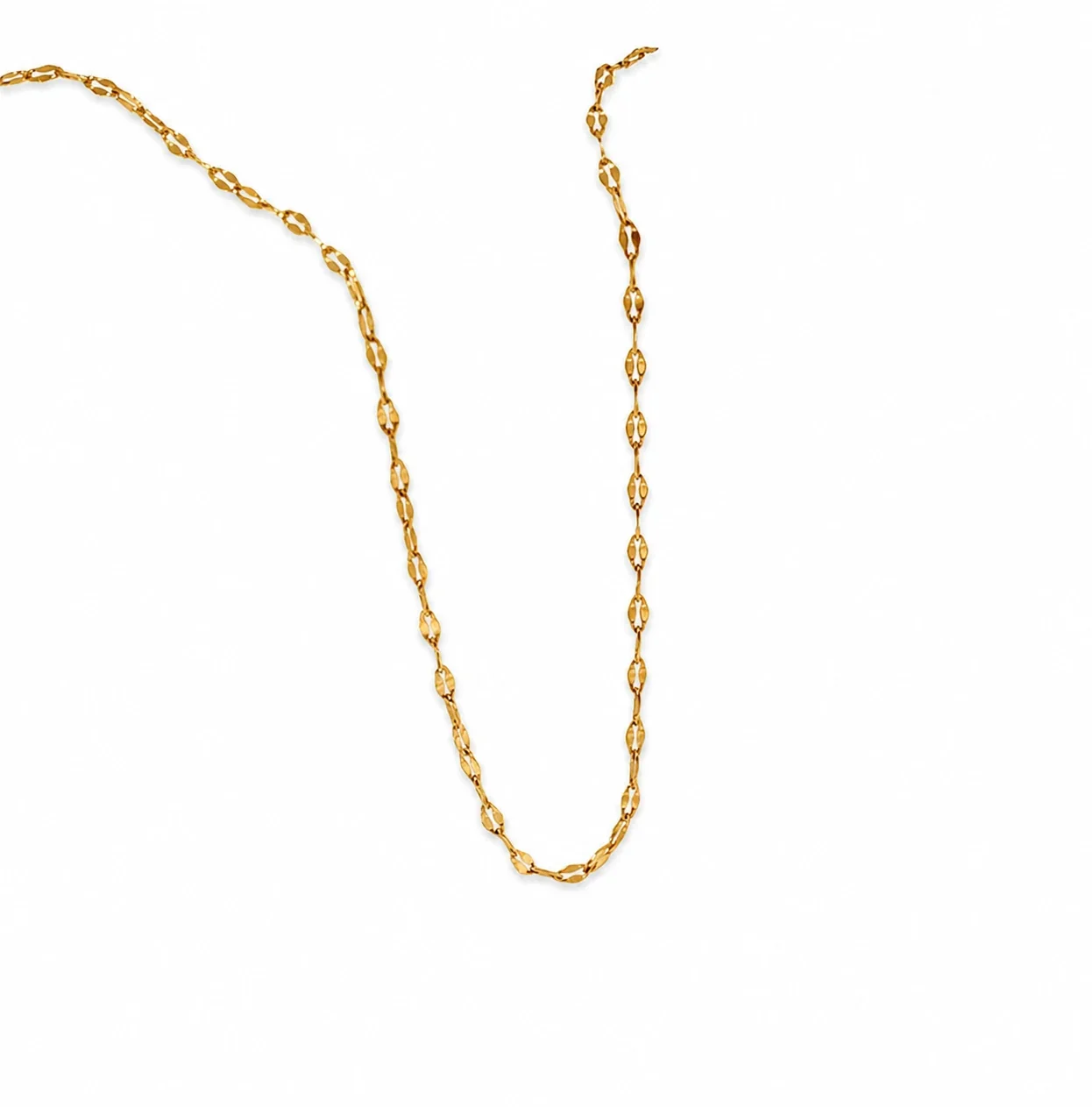 Delicate Gold-Plated Faceted Link Chain Bracelet