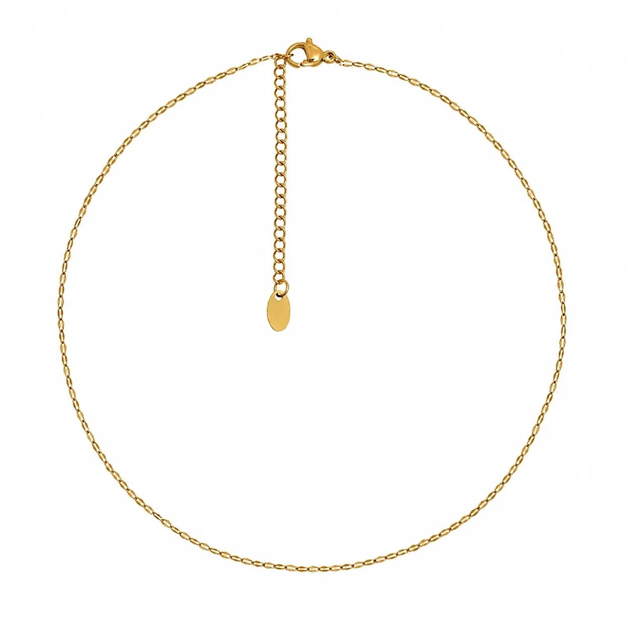 Delicate Gold-Plated Faceted Link Chain Bracelet - Necklace