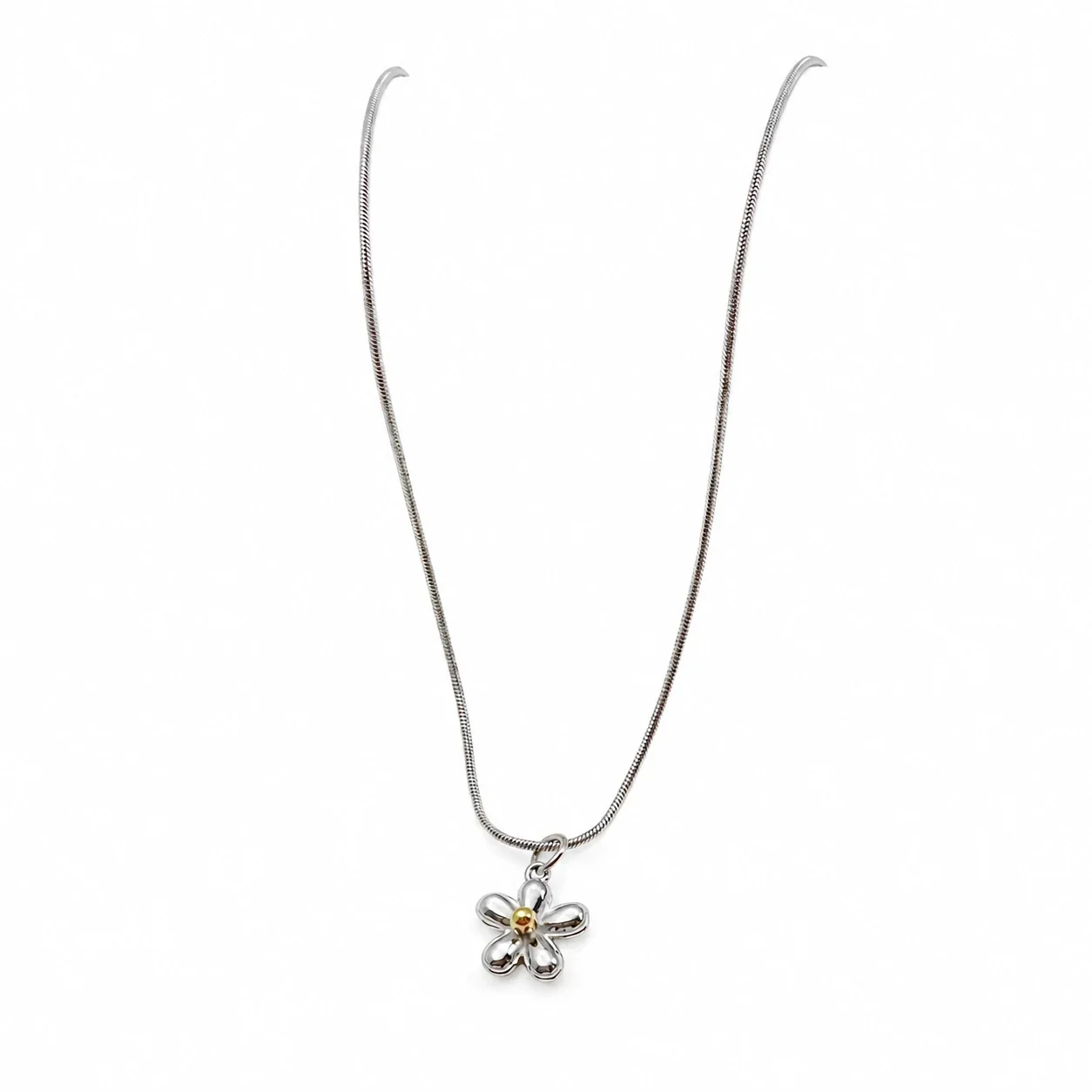 Flower Jewelry Set, Gold Centers & Puffed Petals, Stainless Steel