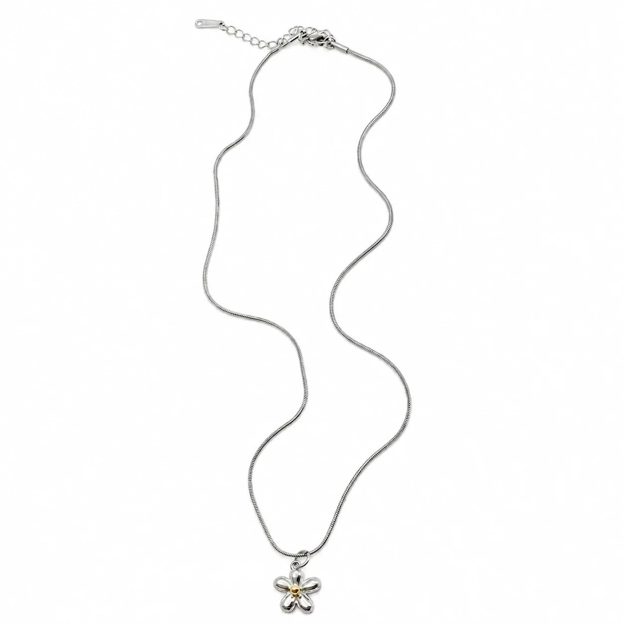 Flower Jewelry Set, Gold Centers & Puffed Petals, Stainless Steel