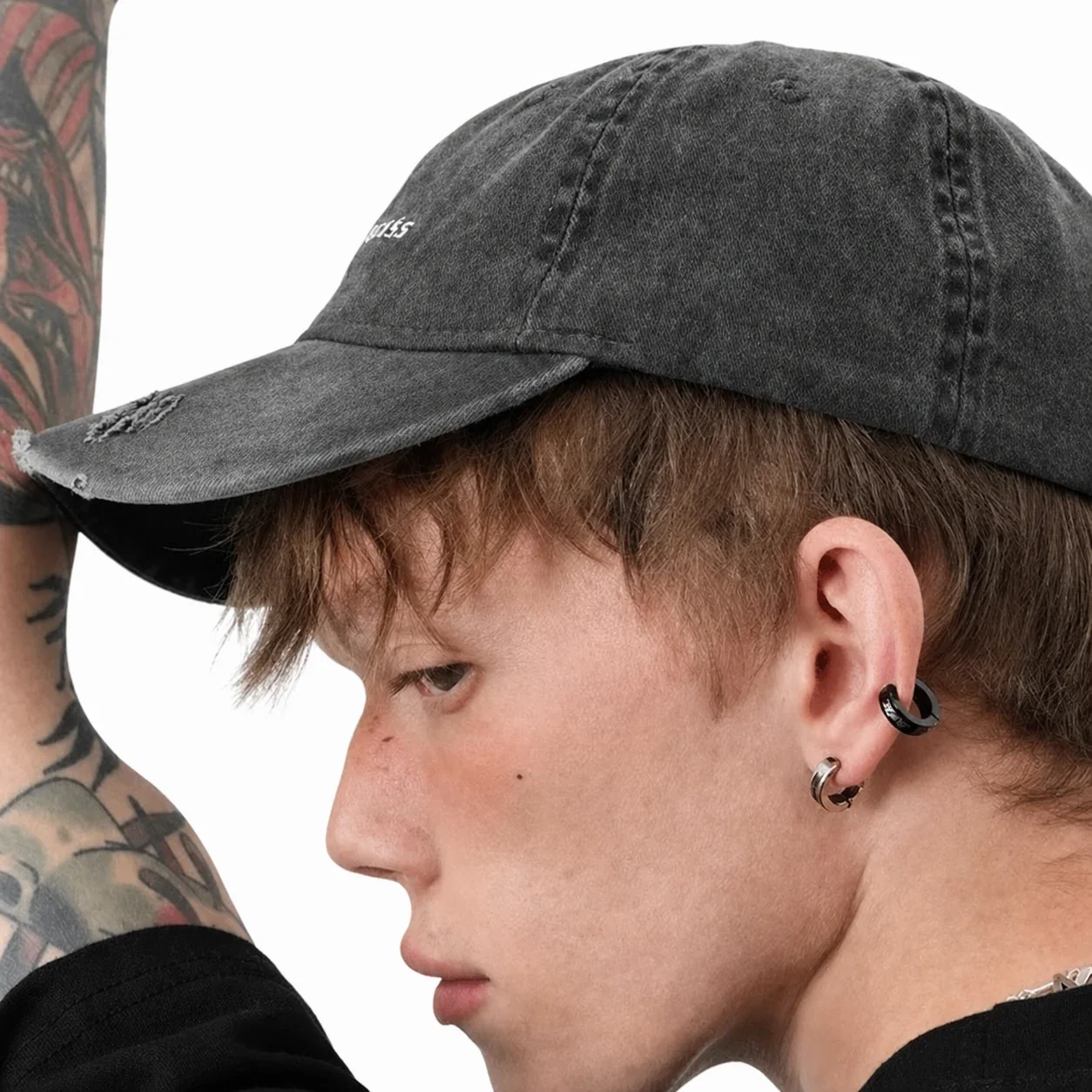 Edgy Stainless Steel U-Clip Letter Hoop Earrings