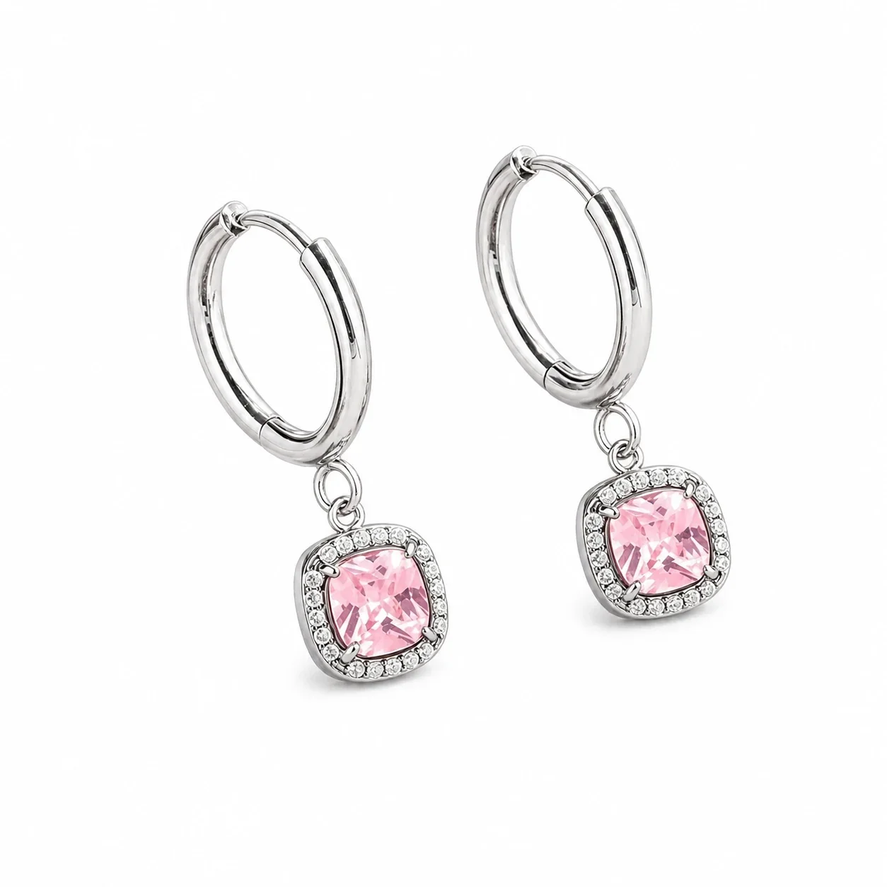 Playful 316 Stainless Steel Turtle Drop Hoop Earrings