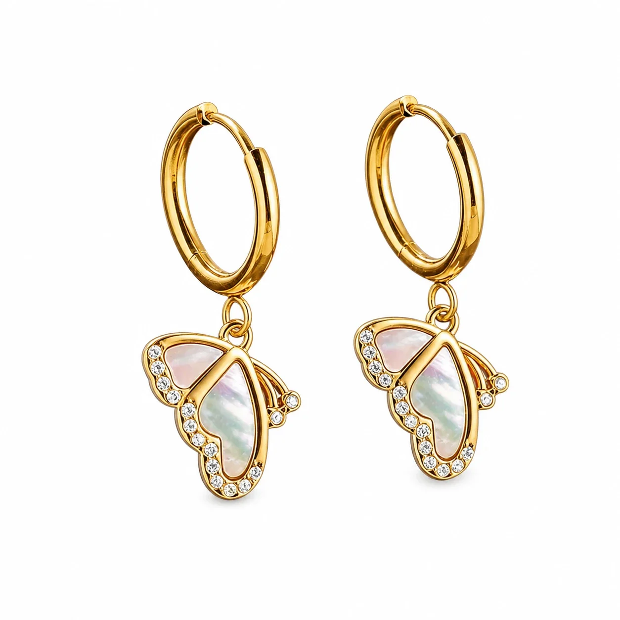 Playful 316 Stainless Steel Turtle Drop Hoop Earrings