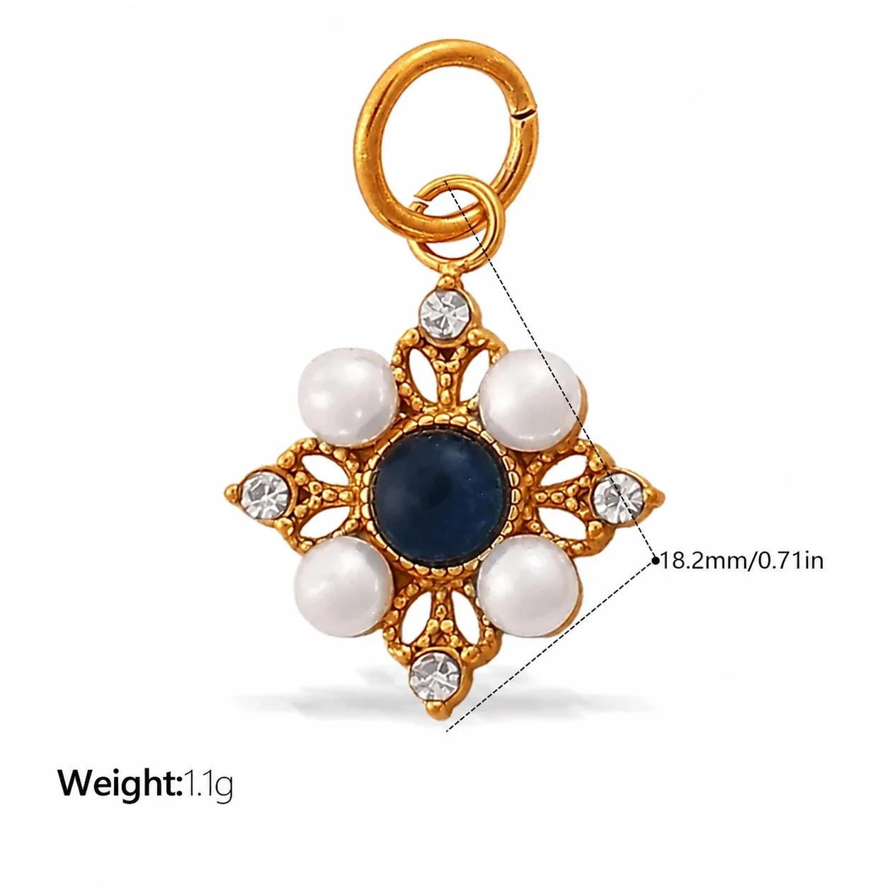 Foto do produto: Flower Charm Pendant with Crystal Petals, 18K Gold-Plated