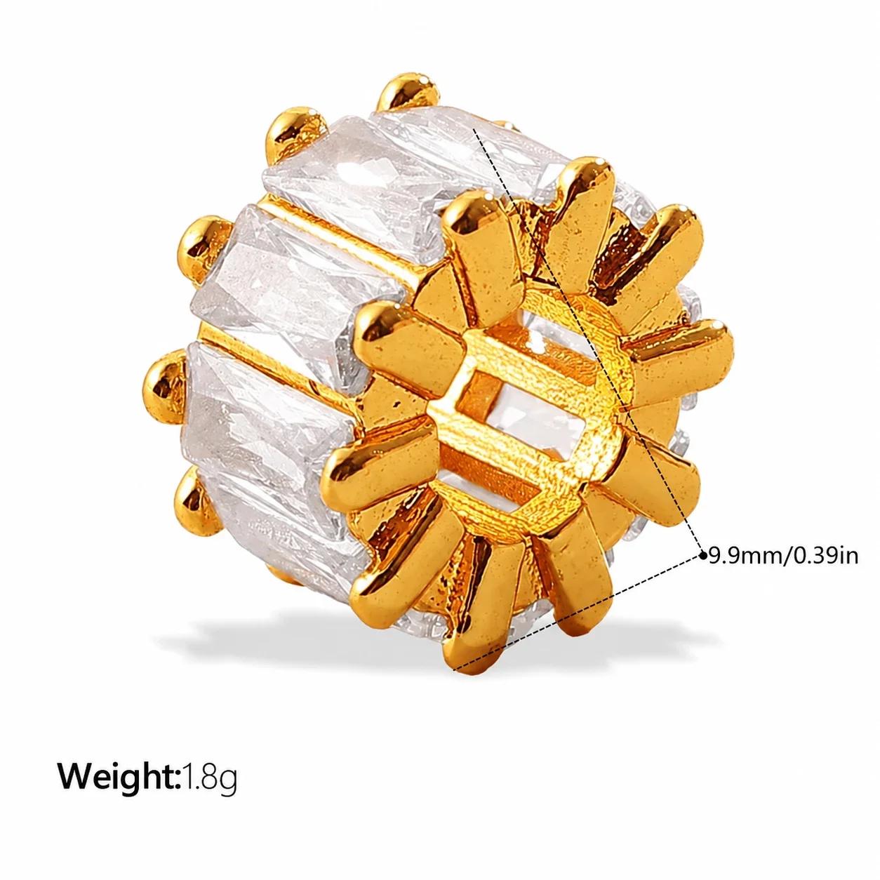 Foto do produto: Flower Charm Pendant with Crystal Petals, 18K Gold-Plated