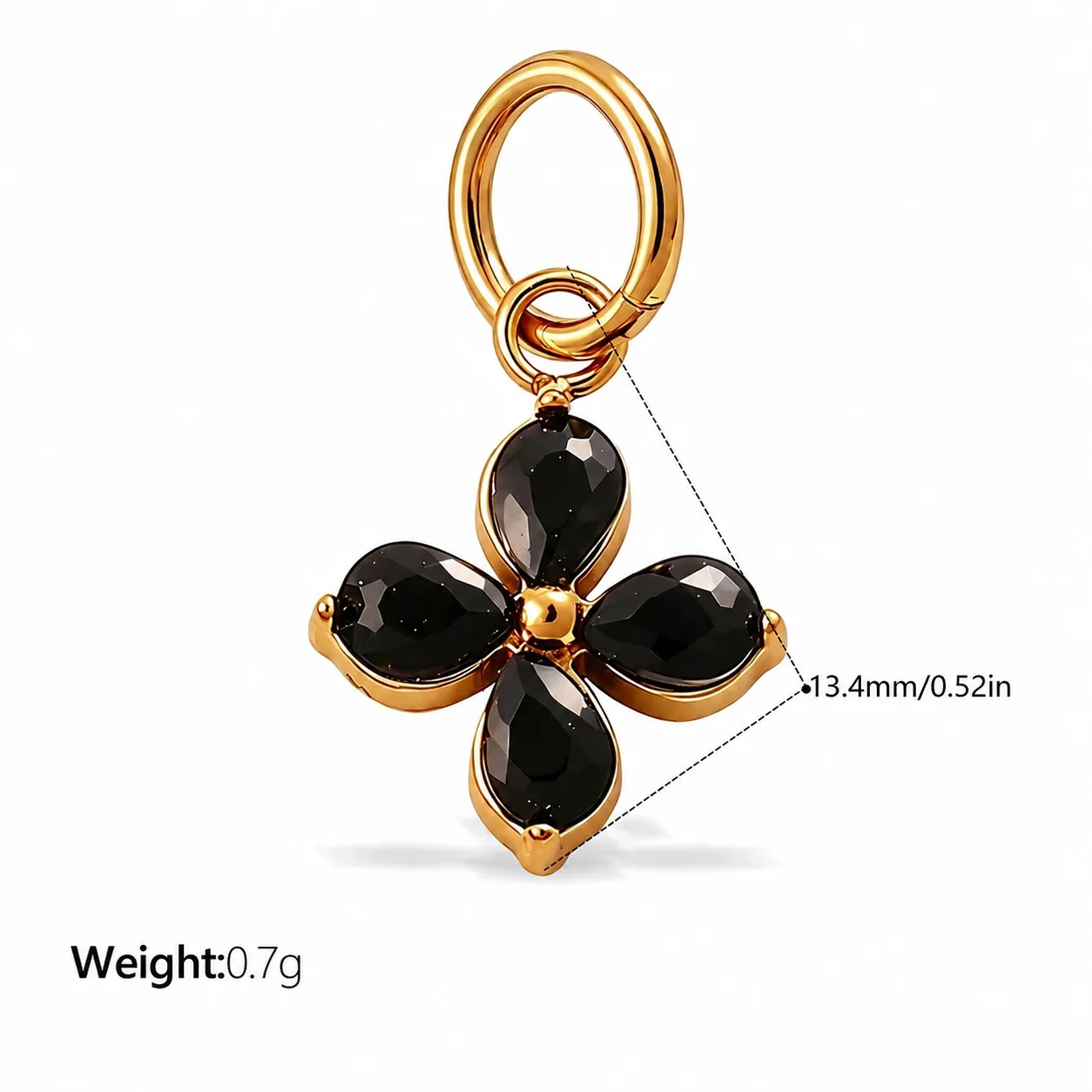 Foto do produto: Flower Charm Pendant with Crystal Petals, 18K Gold-Plated