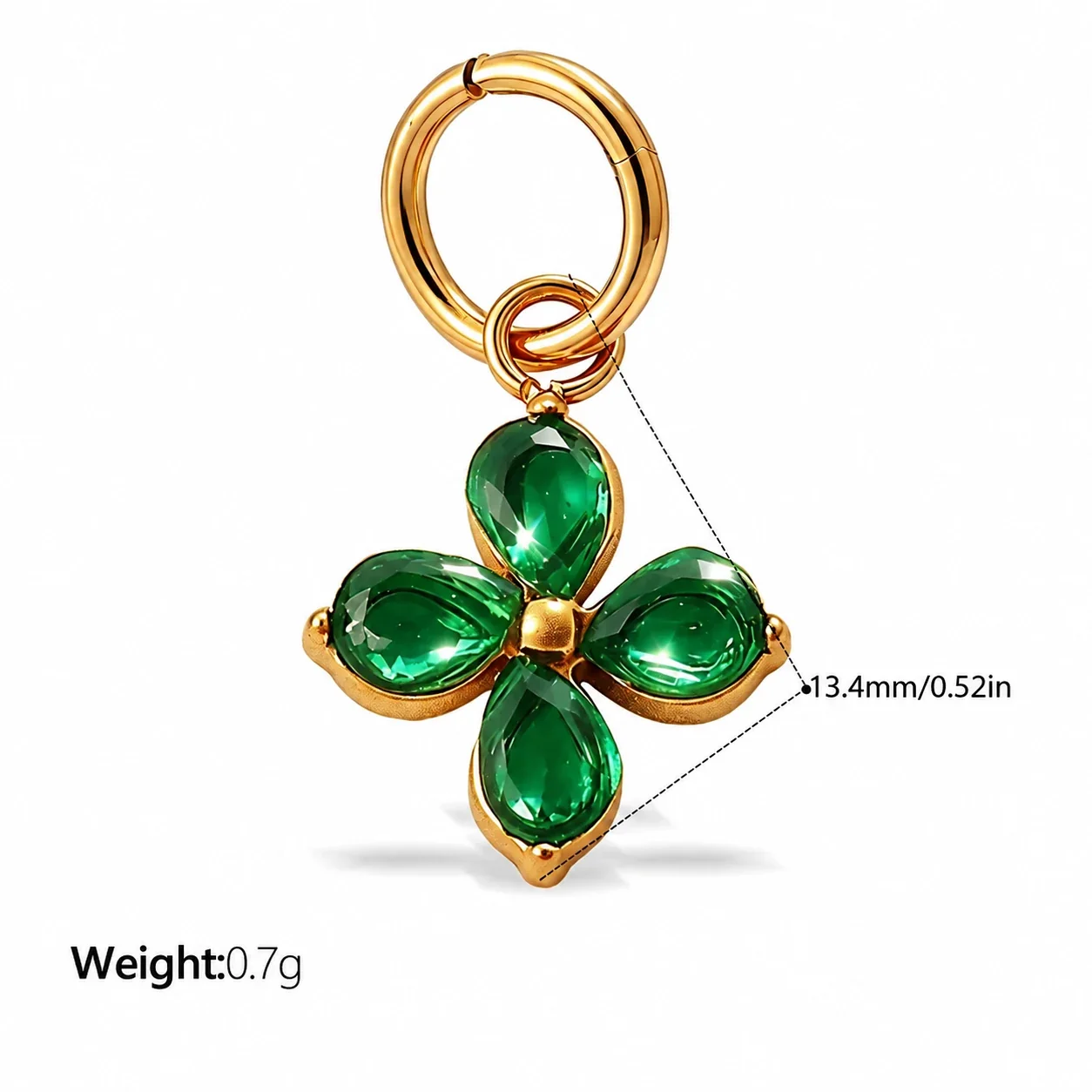 Foto do produto: Flower Charm Pendant with Crystal Petals, 18K Gold-Plated