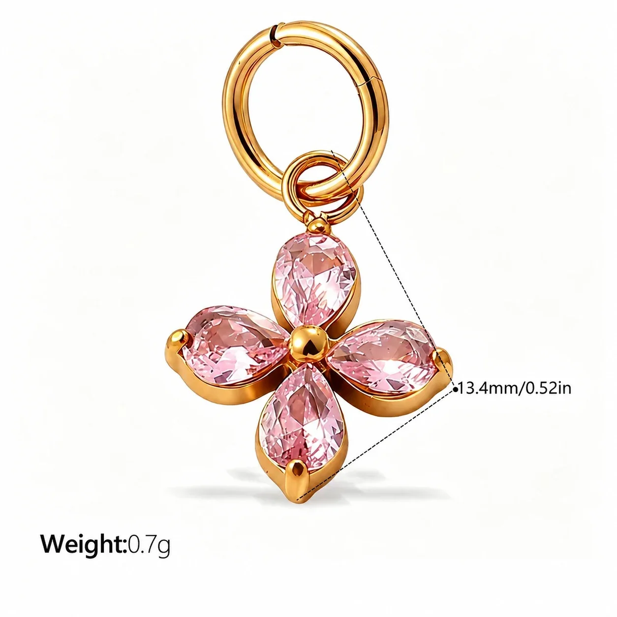 Foto do produto: Flower Charm Pendant with Crystal Petals, 18K Gold-Plated