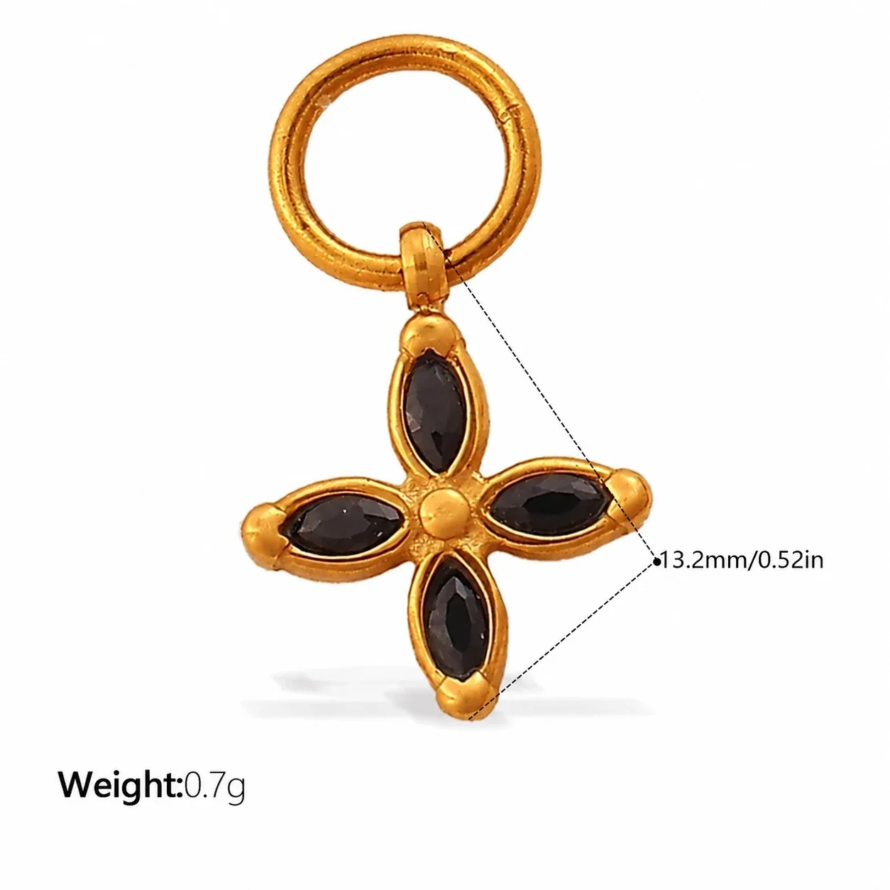 Foto do produto: Flower Charm Pendant with Crystal Petals, 18K Gold-Plated