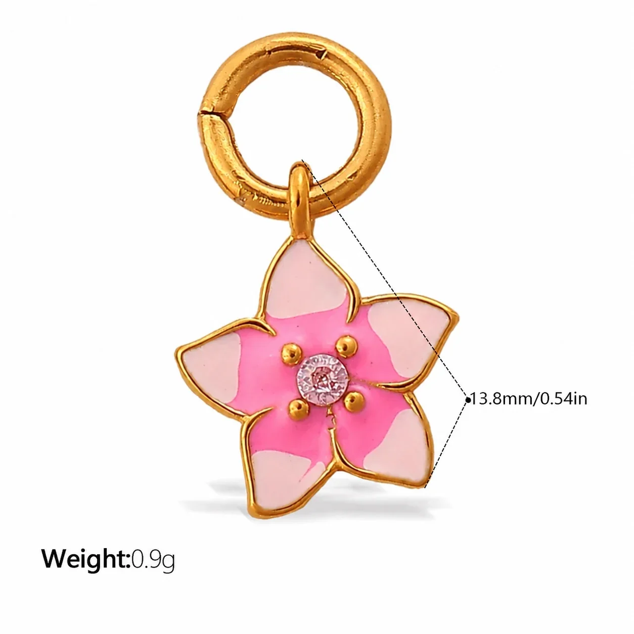 Foto do produto: Flower Charm Pendant with Crystal Petals, 18K Gold-Plated
