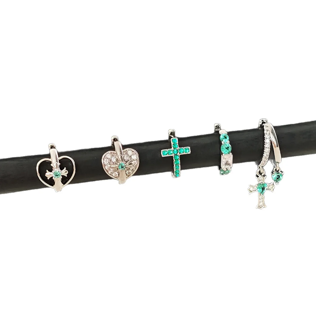 Celestial 316 Stainless Steel CZ Cross Ear Cuff