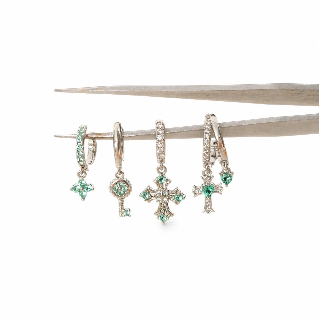 Celestial 316 Stainless Steel CZ Cross Ear Cuff