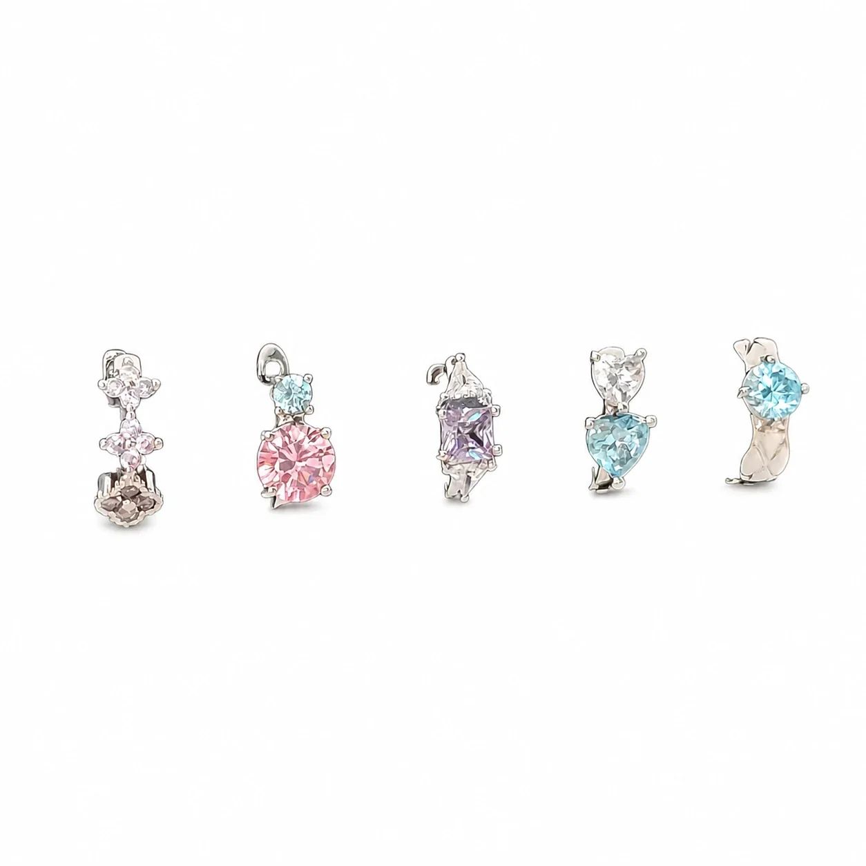 Celestial 316 Stainless Steel CZ Cross Ear Cuff