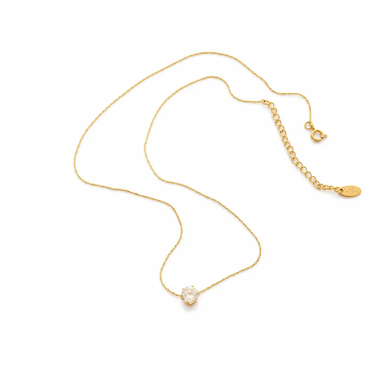 Dainty 316 Stainless Steel Solitaire Pendant Necklace